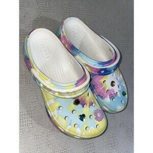 Crocs Women’s Platform Casuals Size 8 M Yellow Floral Outdoors Beach Cruise